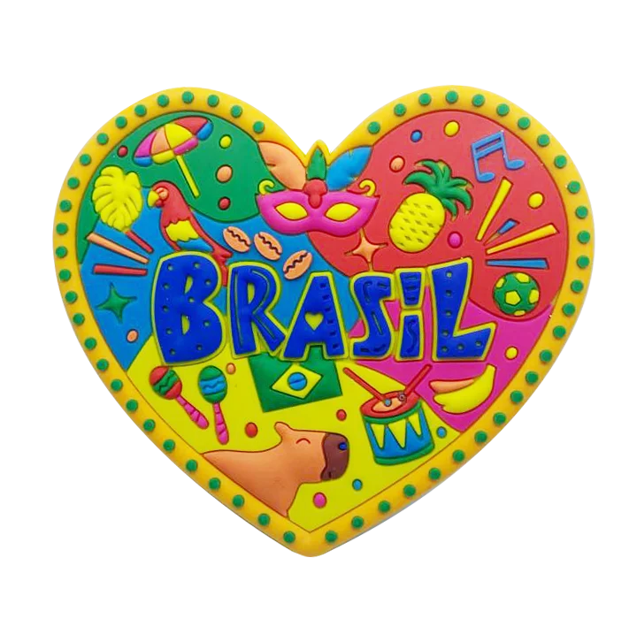 BRASIL - ÍMÃ - CORAÇÃO - AMARELO