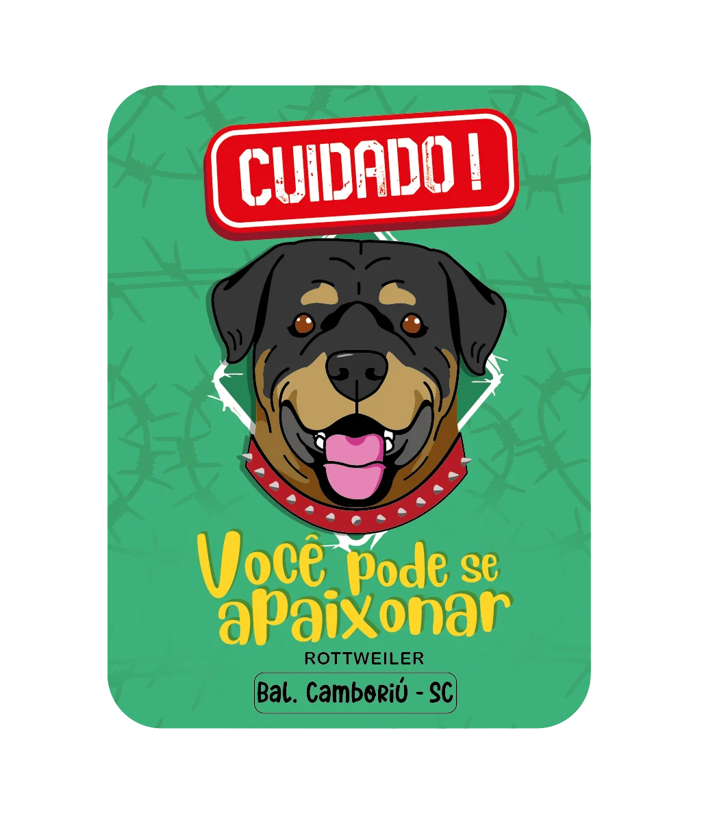 LINHA PET - ÍMÃ MDF DUPLO EPÓXI - ROTTWEILER - COLORIDO